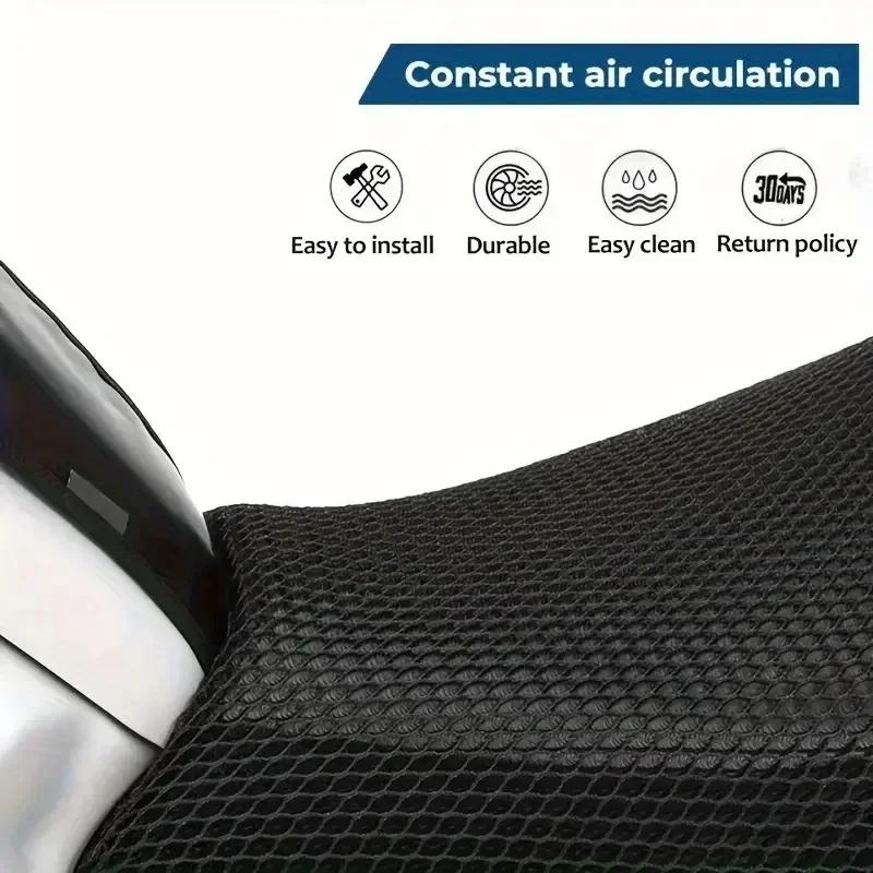 Motorcycle Seat Cover - Thick Breathable Mesh with Sun Protection for Scooters & Motorcycles
