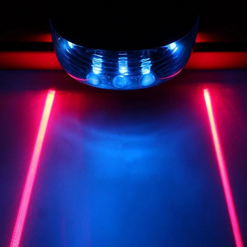 Bicycle Laser Parallel Line Taillight Waterproof Mountain Bike 2 Lasers Starry Sky 5LED Laser Taillight Safety Warning Taillight