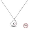Heart to Heart Necklace Copper Metal Authentic Original Love Heart Pendant Bead Component Chain Link Designed For Women Wedding Engagement High