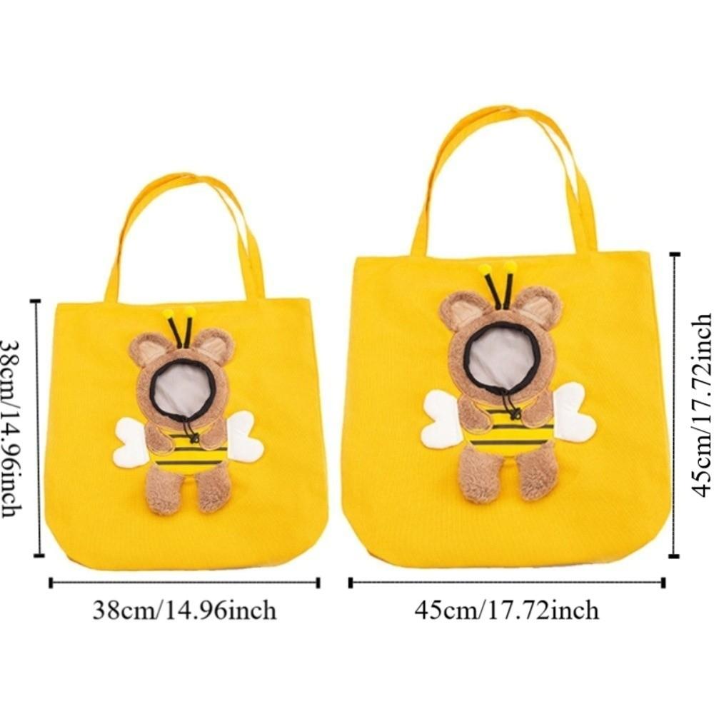 Bee Tote Bag Travel Cat Handbag Shoulder Bag Canvas Cats Dog Carrier Large Capacity Creative Outdoor Cat Carrier Bag Pet Travel