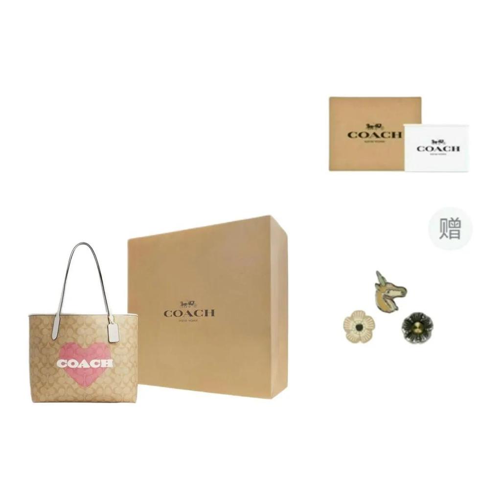 COACH City PVC Skin Tote Bag , Shopping Bag , Shoulder Bag Large Women's Light Khaki (Unisex) Shoulder Bags CP052 IMOTV