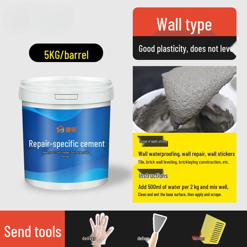 Quick-Drying Cement Floor Repair and Leak-Stop Filler for Home Use