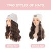 Frauen Wintermütze Perücke Langes gewelltes lockiges Haar Warme Strickmütze Perücke