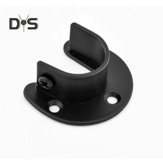 1 Set Closet Rod Bracket with Screws Rustproof Corrosion Resistant Simple Installation Curtain Rod Holder Closet Rod Support Kit