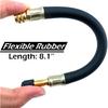 Quacc 8.1" Flexible Tire Valve Extension Adapter with Cap, Rubber Tyre Inflator Extension Adaptor Air Extender for Most Auto E-Scooter Tractor