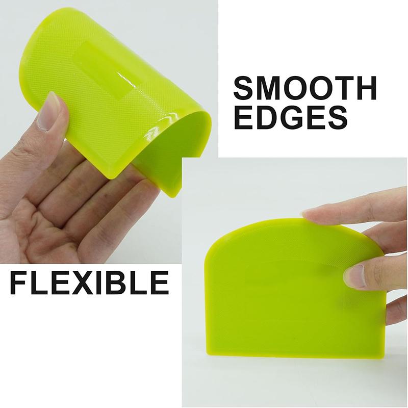 3Pcs Dough Scraper Set Plastic Dough Cutter Cake Cream Scraper Dough Cutting Knife Cake Spatula Cake Decorating Tool Baking Tool
