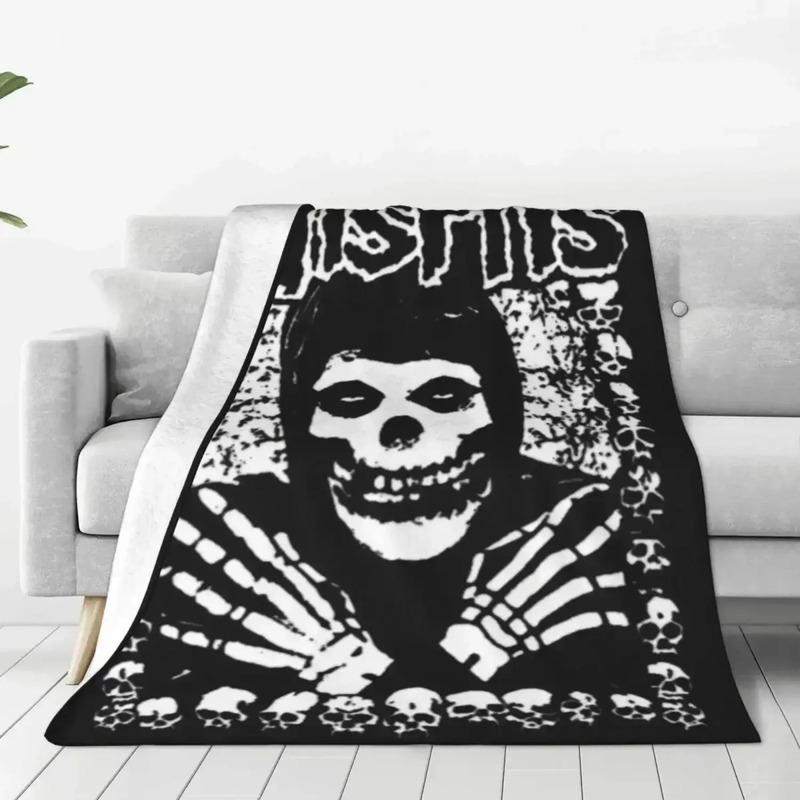 Manta Tejida De Franela Misfits Rock Band S
