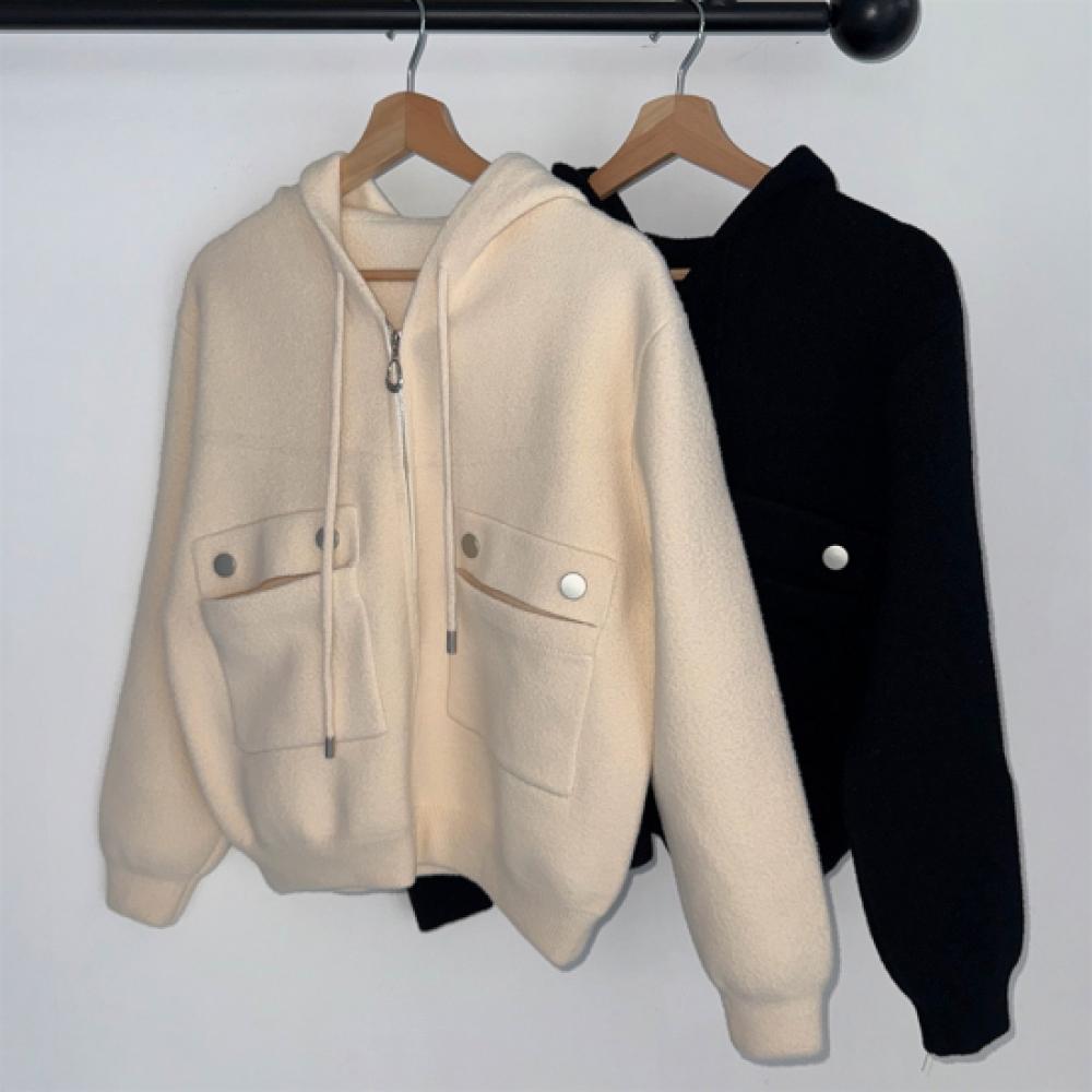 New ArrivalS Open Run Women S Knit Hoodie Jacket With Two pocketS