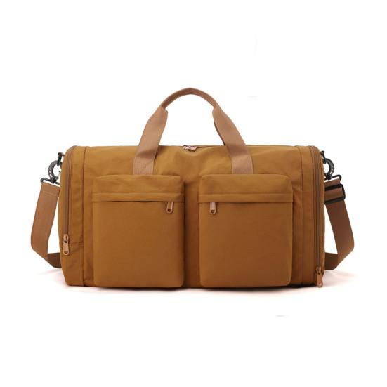 Foldable Gym Tote Unisex Duffle Bag with Shoe Compartment Wet Pocket Nylon Weekender Bag for Fitness Travel Swimming