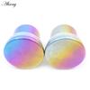Alisouy 1PC Titanium Gradient Barevný válec Náušníky Kuželové špunty Tunel Expander Nosítka Náušnice Piercing Body šperky