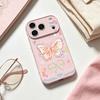 Pink Edge Butterfly Is Suitable for Anti-drop iPhone17Pro Mobile Phone Case Female 17PROMAX Apple 16 Protective Case New Model