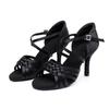 Women's Satin High Heels Dance Shoes Latin Tango Waltz Modern Anti Slip Dance Shoes Indoor Fur Sole Heeled 8CM