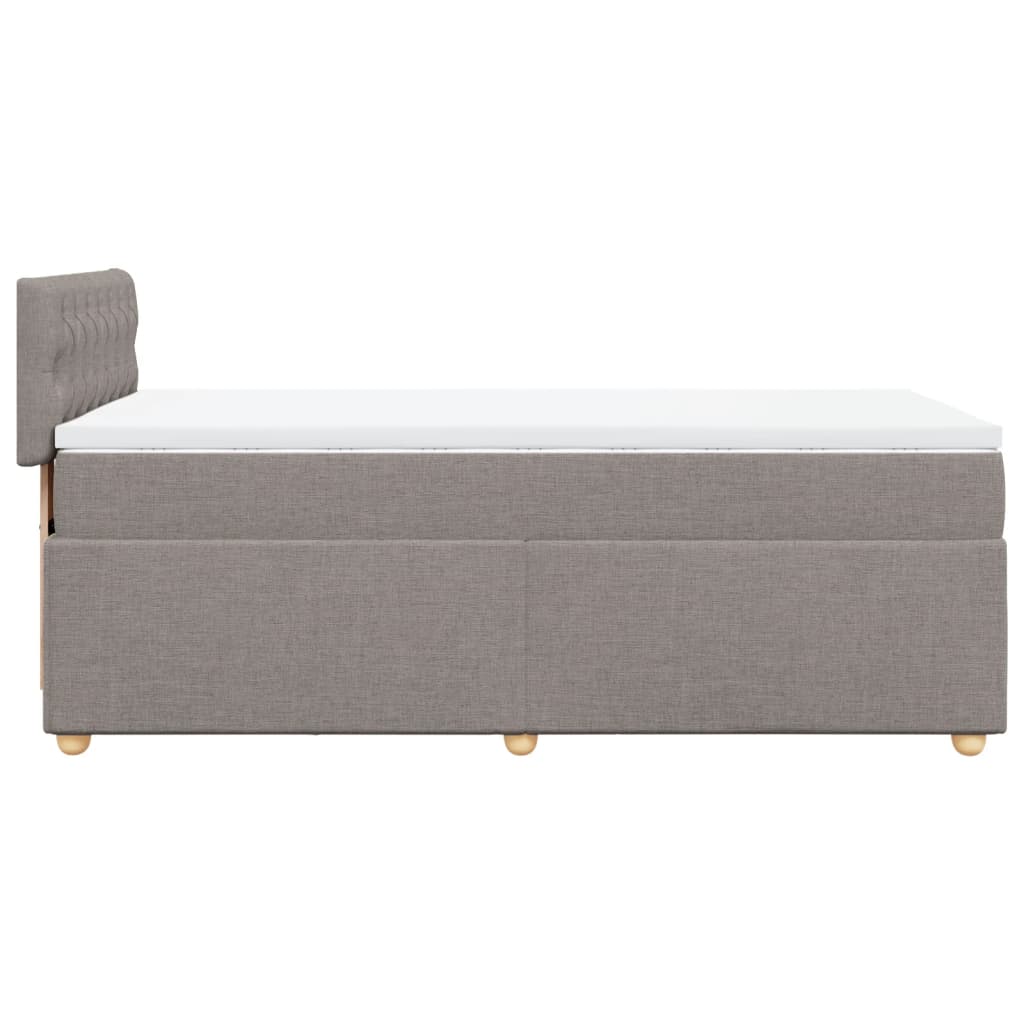 Box Spring Bed with Mattress Taupe 90 x 200 cm Fabric