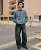 XERO Cinch Back Washed Over Curved Denim Pants [Black]