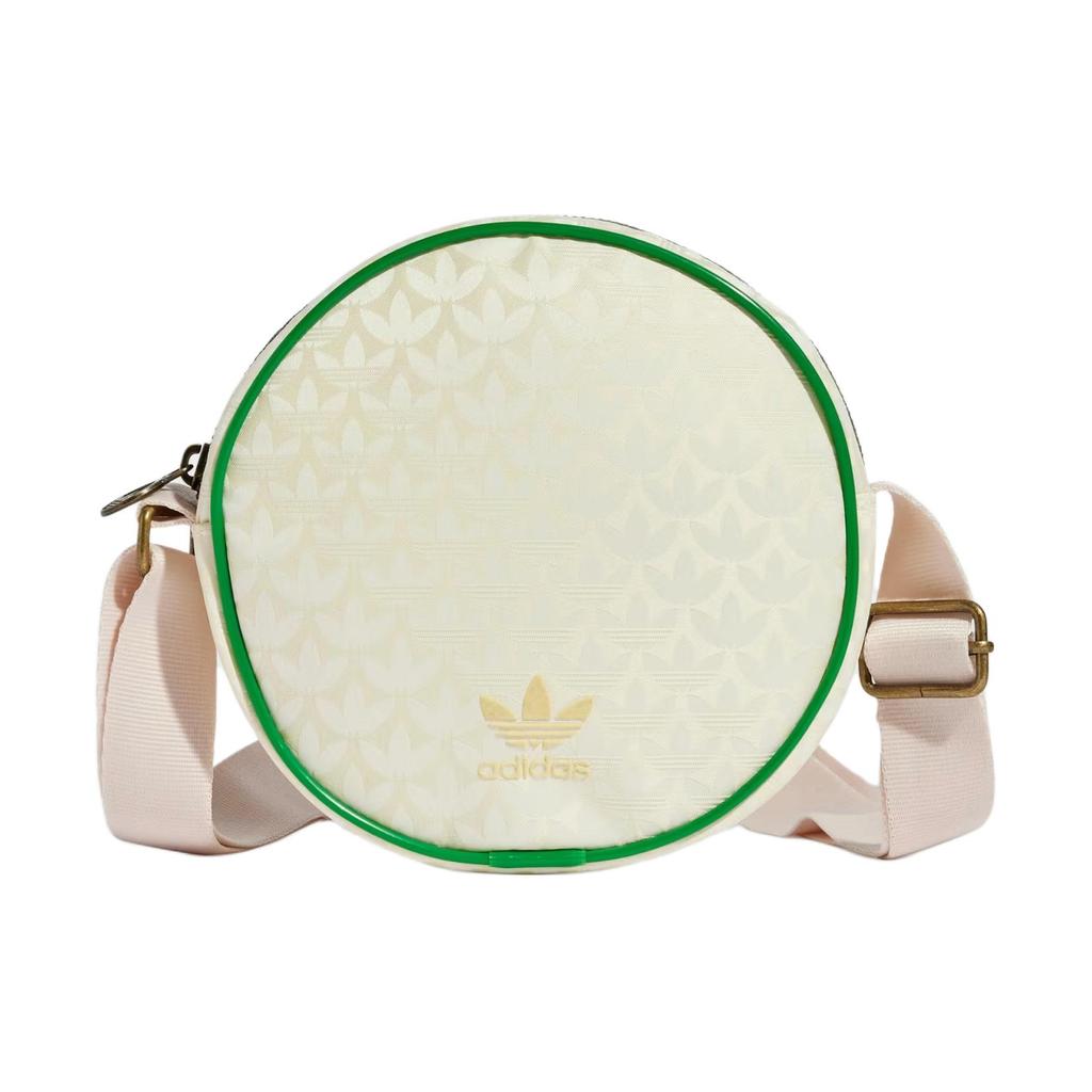 New Adidas Originals Jacquard Recycled Material Round Shoulder Bag Crossbody Bag Regular Women's Ivory & Mauve & Green IS3008