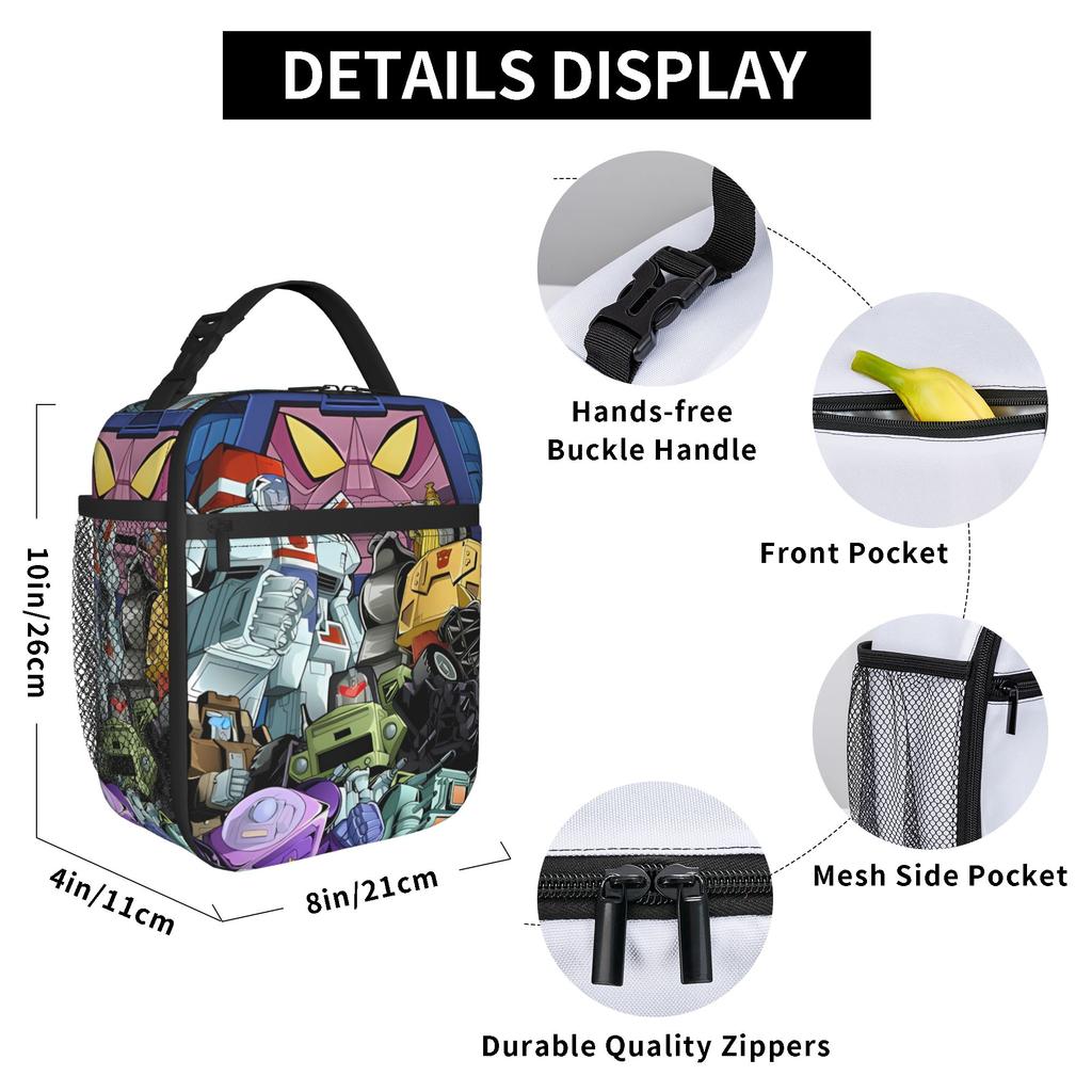 Godzillaed 3D Patterned Lunch Box  Open-air Picnic Lunch Box For All Graphic Thermal Tote Handbags Oxford Lightweight Cooler Carrier