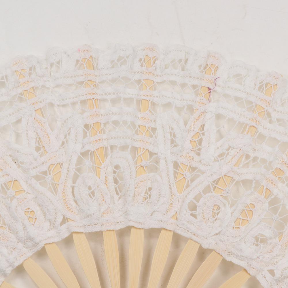 Hand Held Embroidered Folding Fan European Style Dance Fan Royal Vintage Lace Hand Fan  Ladies