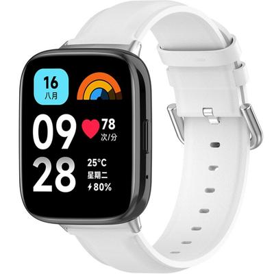 Leather Strap for Xiaomi Redmi Watch 3 Active, White