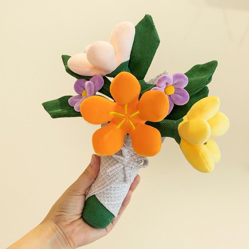 Bouquet Tied Hand Plush Toy Dolls Ornaments Room Decor Children Christmas Gifts