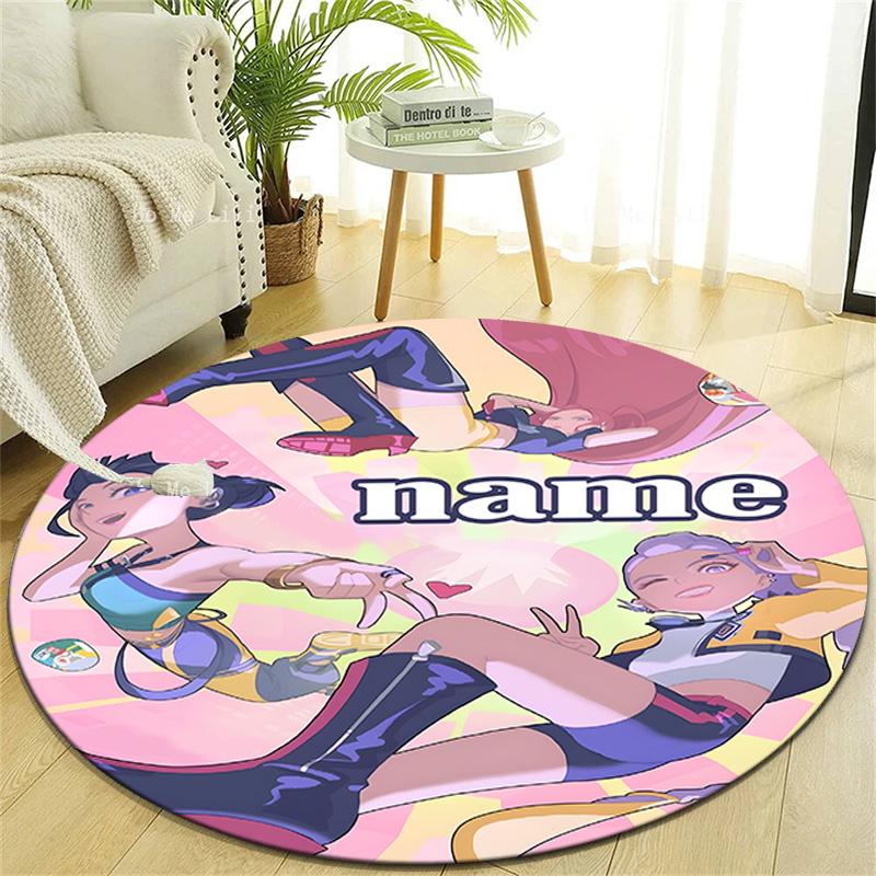Personalized K-KPop Demon Hunters Round Chair Office Rug - Perfect for Mat, Office Chair & More - Ideal Gift for Birthdays and Holidays