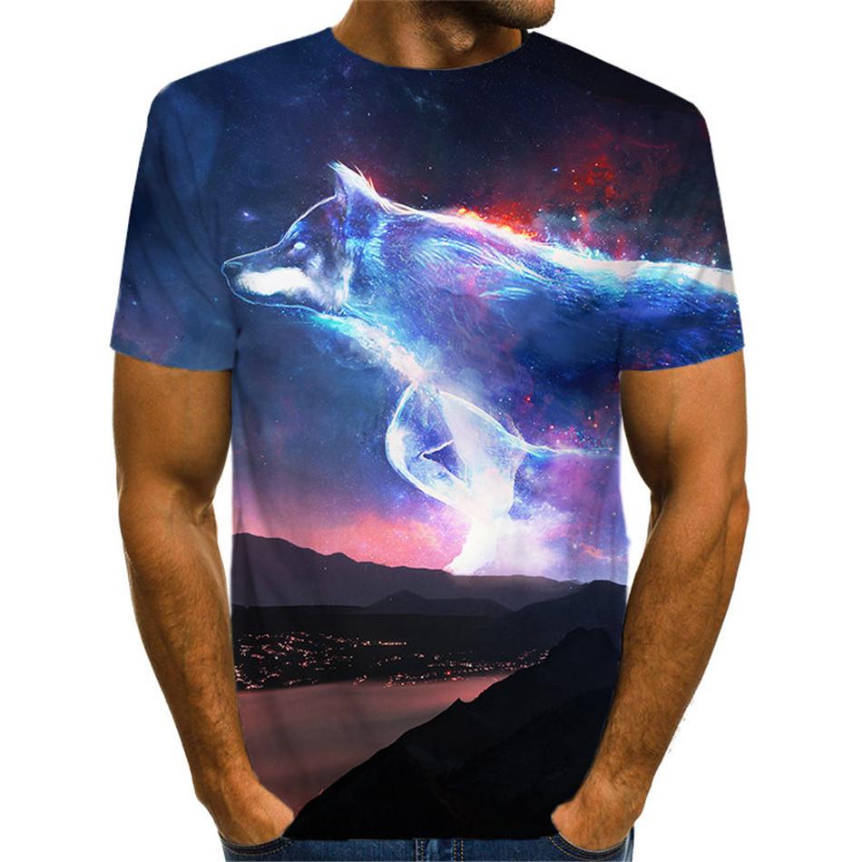 

Harajuku Galaxy Animal Wolf Fire Forest Totem Printing Women Men Short Sleeve T Shirt Boy Girl Cool Tshirt Female Casual Clothes 4XL