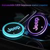 7 Colors LED Car Cup Coaster Smart Sensor Light Mat Automotive Interior Accessories for Jeep Wrangler Grand Cherokee Compass AKO1