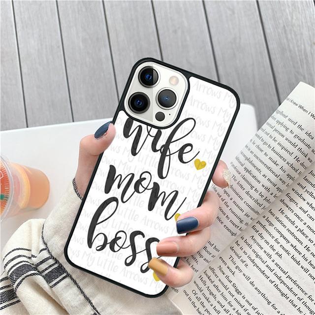 Wife Mom Boss Quotes Coque Shell For iPhone 17 Air 15 16 14 13 12 Pro Max 11 Pro Max Plus Phone Case Cover
