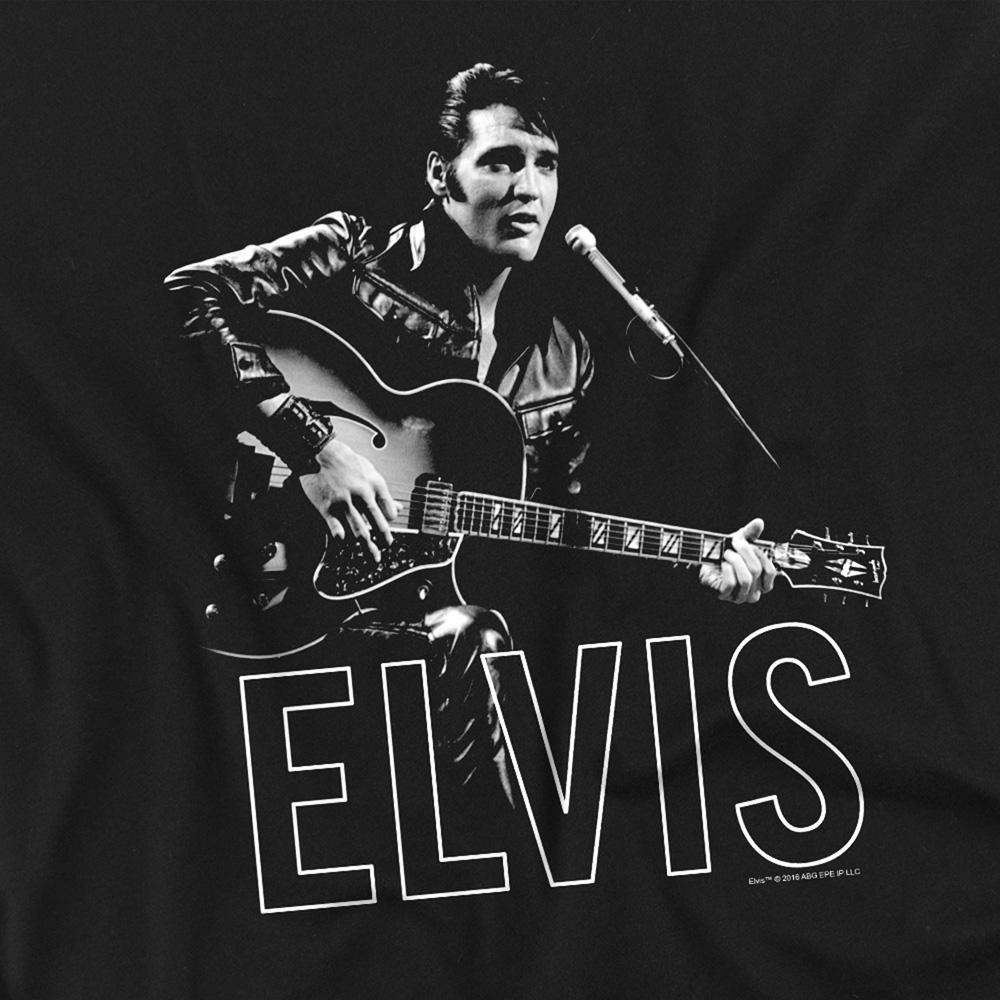 Elvis Presley Unisex Adult Guitar In Hand T-Shirt