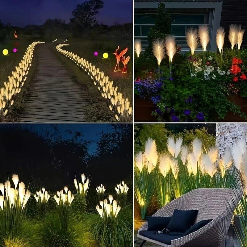 1PC LED Solar Reed Garden Lights Outdoor Lawn Lamps,Ideal Atmosphere Decoration Landscape Lighting For Garden,Lawn,Yard,Pathway