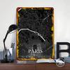 Paris City Map Art Poster Customized Wall Art Vintage Metal Signs Retro Tin Plaque for Man Cave Decoration At Home Decorations