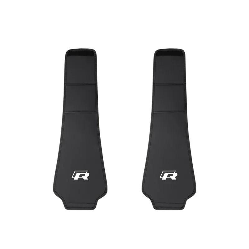 2Pcs Leather Car Seat Headrest Protective Covers Accessories For VW GTI R Line Golf 6 Passat CC Polo Tiguan Arteon Touareg Caddy AS3H
