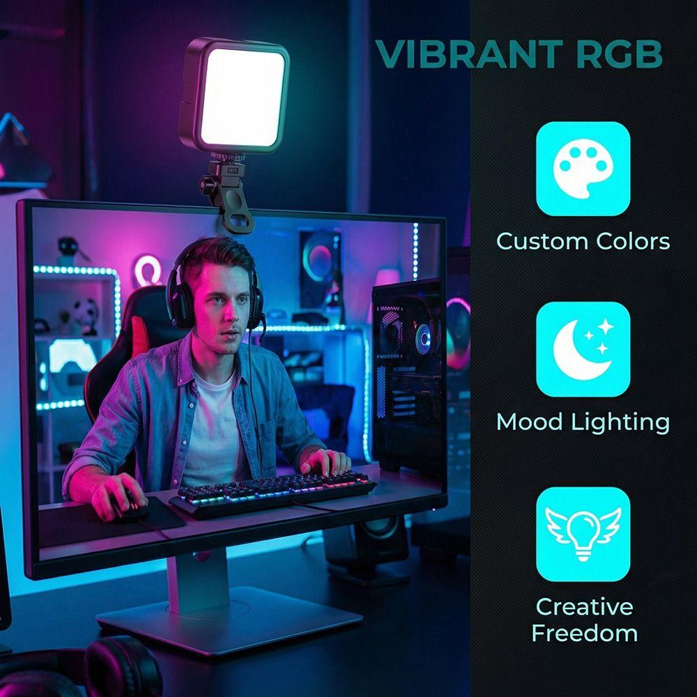 RGB Fill-in Light USB Charging Camera Flash Lamp for Canon/Nikon/Sony Live Broadcast