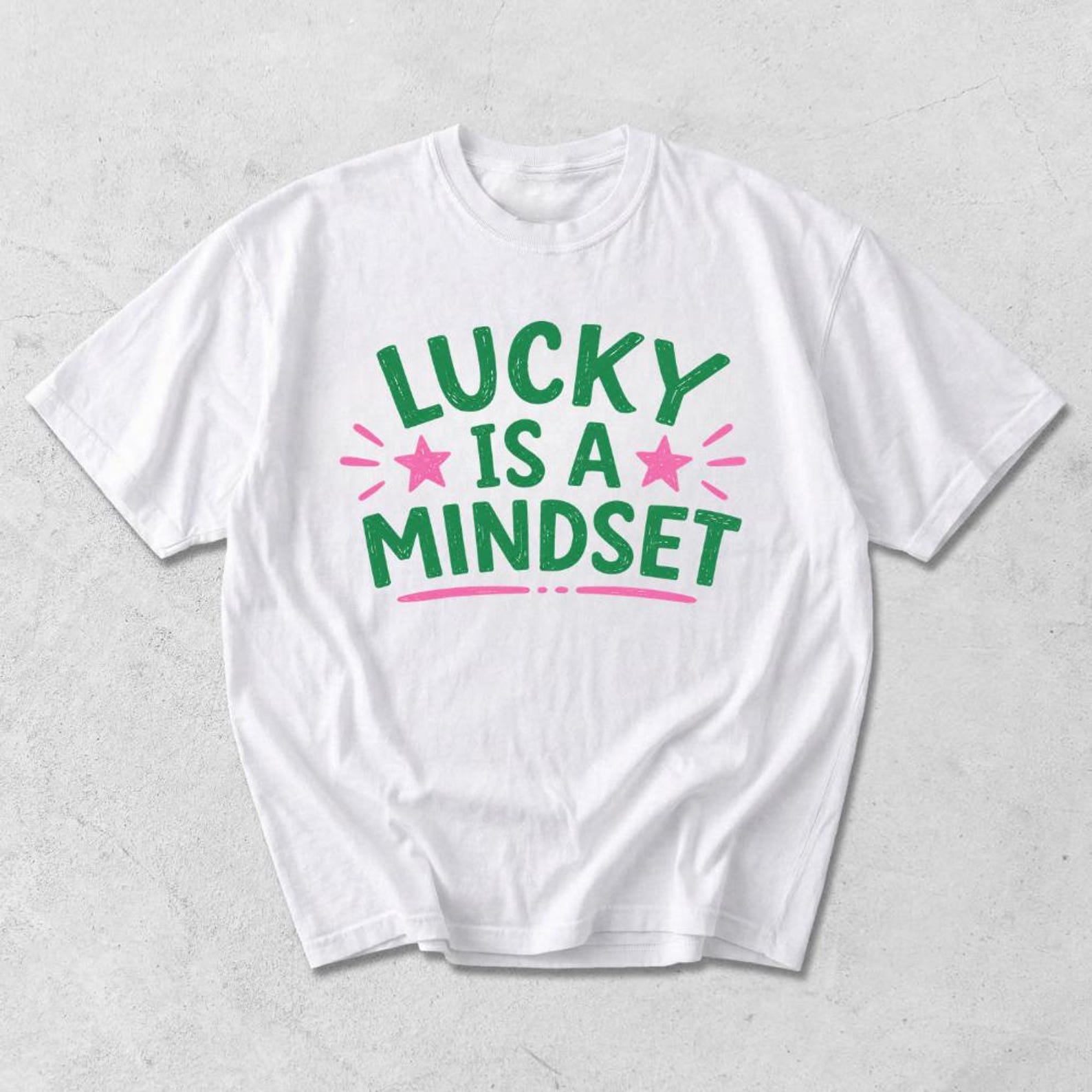 Lucky Is A Mindset St Patricks Day Shirt | Motivational Graphic Tee | Gift for Her Positive Mindset L