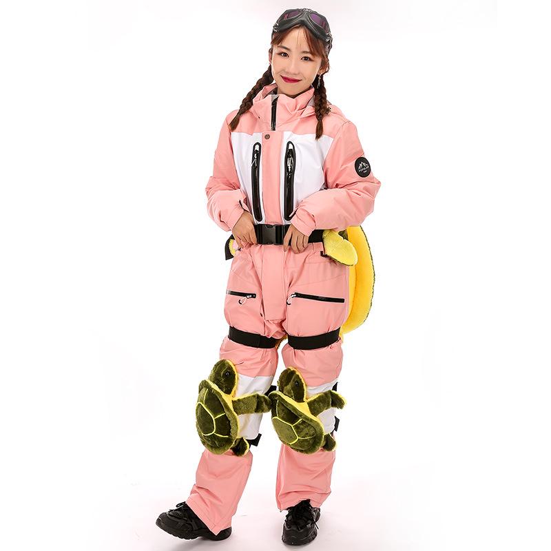 Damski Modny Zielony Zestaw Ochronny na Narty: Ochraniacz na pośladki chroniący przed upadkami, sprzęt snowboardowy i nakolanniki.
