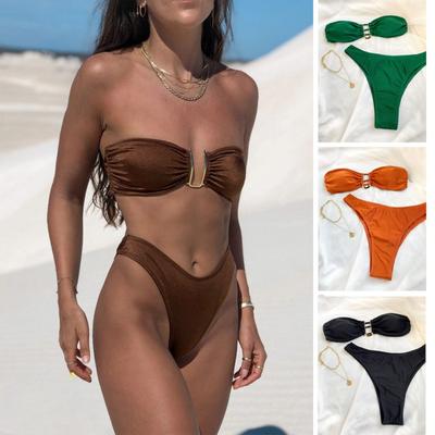 European and American Swimwear Sexy U-Shaped V Iron Swimsuit Bikini Women's Swimsuit