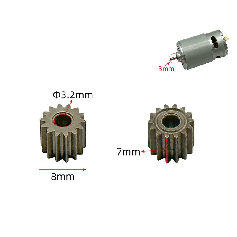 Durable Electric Hand Drill Gear 2Pcs 9-16 Teeth Parts Fit 550 775 Motor Shafts for Cordless Charging Drill Replacement