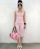 Bienpeulom Baby Pink Lace Holter Top