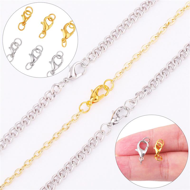 10Pcs/Lot For Jewelry Making Popular Lobster Buckle DIY Jewelry Accessories Golden Silver Clasp Metal Chains DIY Necklace Supplies Jewelry Accessory
