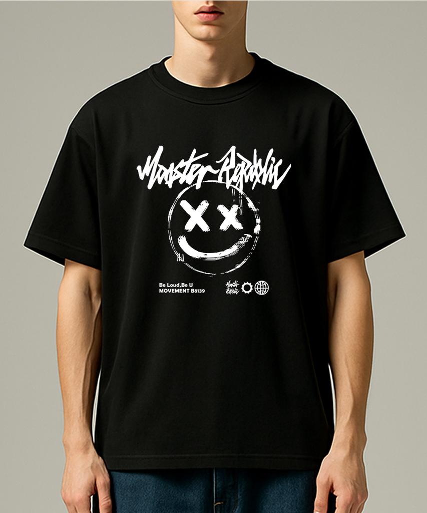 MONSTER REPUBLIC Smile White T-Shirt Black_B8139