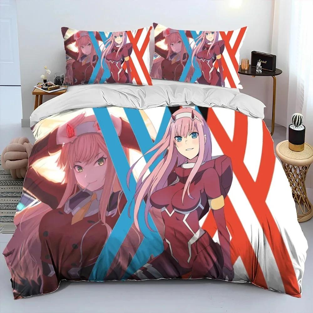 Zero Two DARLING In The FRANX Anime Beding Set Bedrom Soft Modern Bedspreads Comefortable Soft Duvet Cover Comfortable Quilt Cover Pilowcase