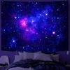 Faxdong Blacklight Galaxy Universe Space Tapestry, UV Reactive Starry Night Sky Mysterious Nebula Stars Ceiling Tapestries for B