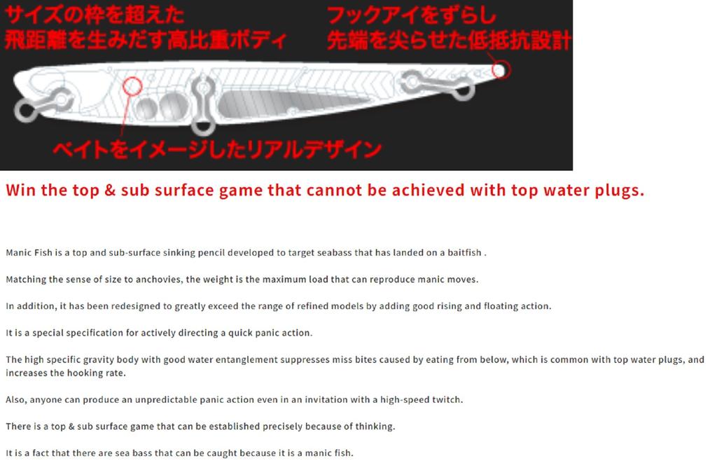 DUO Bay Ruf Manic Fish 88 Pencil Sinking Lure CCC0092 (0250)