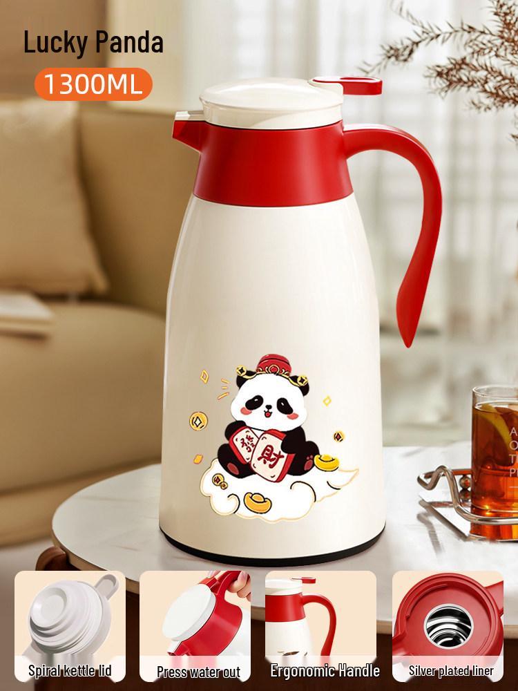 Large Capacity Insulated Thermos Flask with Glass Liner, 7-Hour Heat Preservation, Boiling Water Warming Pot, Hot Water Bottle for Home Use.