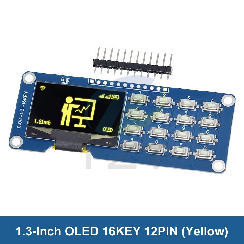TZT 0.96/1.3 inch I2C OLED Display Driver SH1116/SH1315 with 1x4/4x4 keyboard Display Module screen module