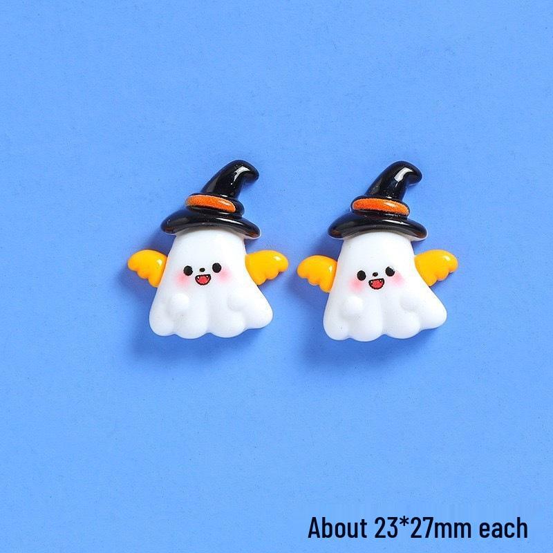 Halloween Resin Ghost & Pumpkin DIY Ornaments: Black Cat, Stickers, Hair & Phone Accessories