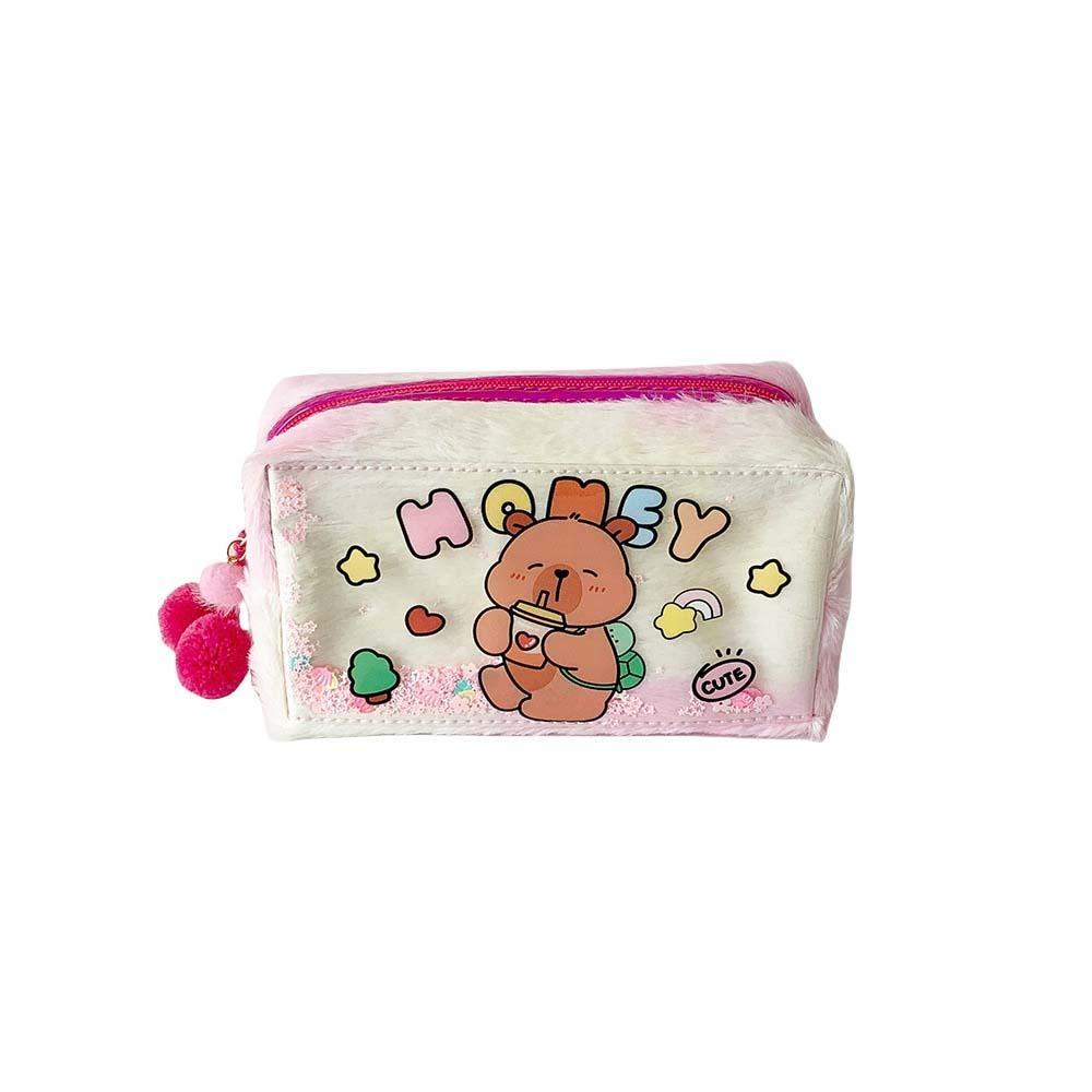 Pencil Case Capybara Plush Pen Bag Plush PVC Capibara Plush Pencil Pouch Children