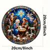 2D Flat Wooden Birth Scene Decoration, Suitable for Home Use, Fun To Hang, No Need for Batteries/electricity, Durable Outdoor