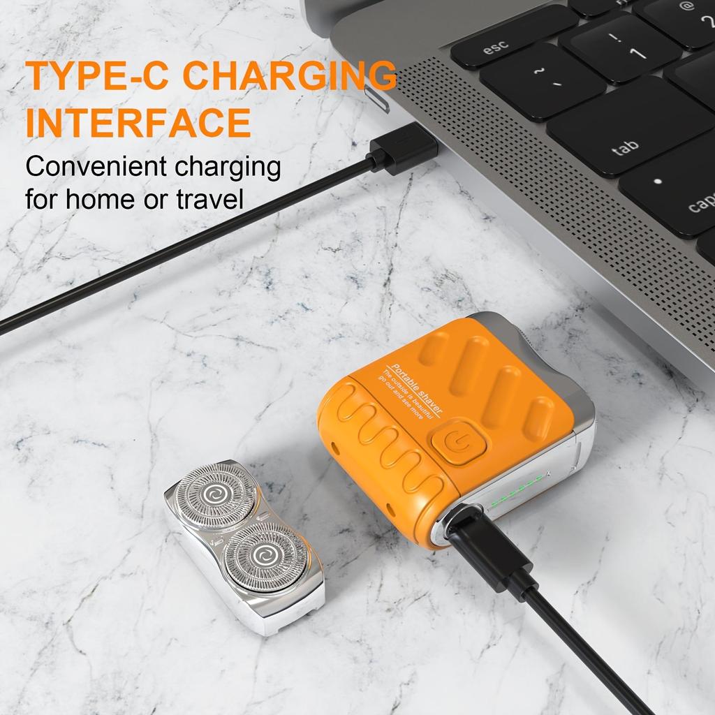 Mini Electric Portable Dual Blade Floating Men's Electric Shaver, Available In Three Colors, Clean Shaving, Usb Charging, Preferred For Gift Giving