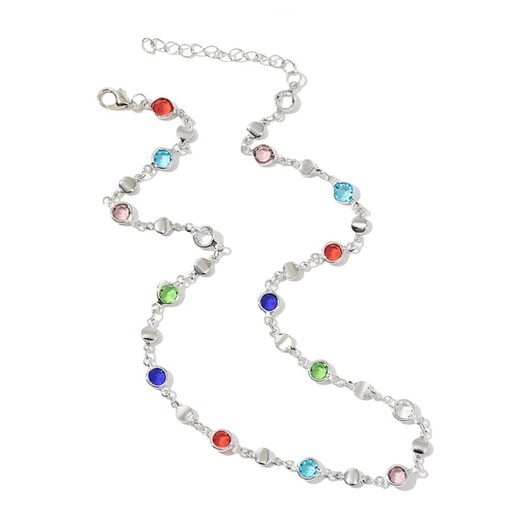 Modische Lange Bunte Glaskette Verstellbare Körperkette Stilvoller Körperschmuck Geeignet für Frauen und Mädchen Geschenk