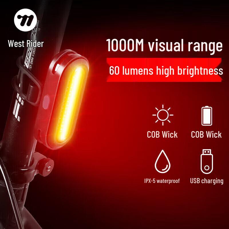 WestBiking Bicycle USB Rechargeable Taillight